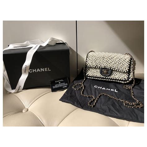 chanel pearl bag black|chanel pearl bag price.